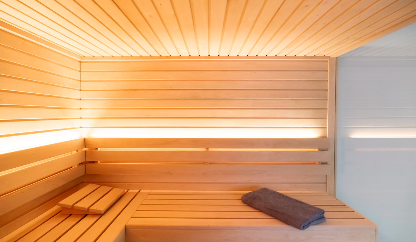 Individuelle Sauna nach Maß "Premium-Paket" mit Glastür und Glasfront